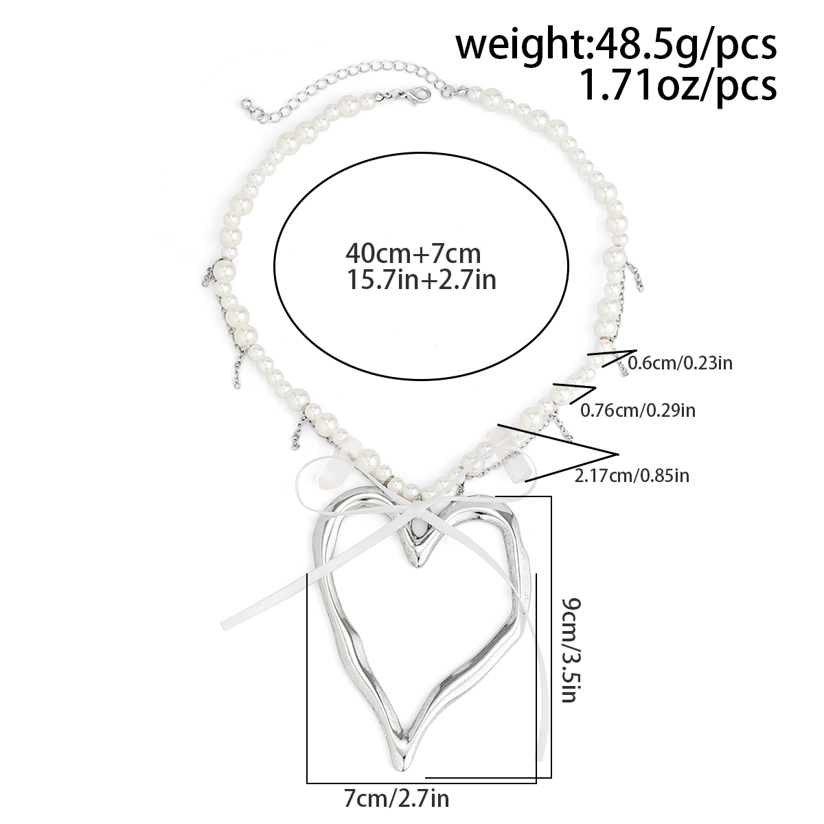 IG-Stil Elegant Herzform Bogenknoten Imitationsperle Legierung Perlen Frau display picture 1