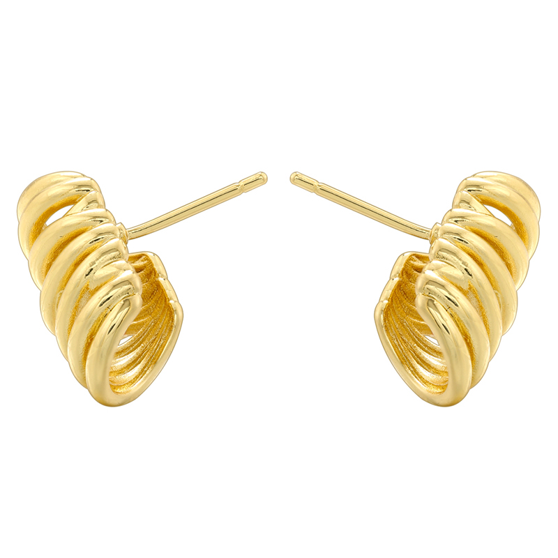 1 Pair Casual Simple Style Geometric Copper 18K Gold Plated Ear Studs display picture 4