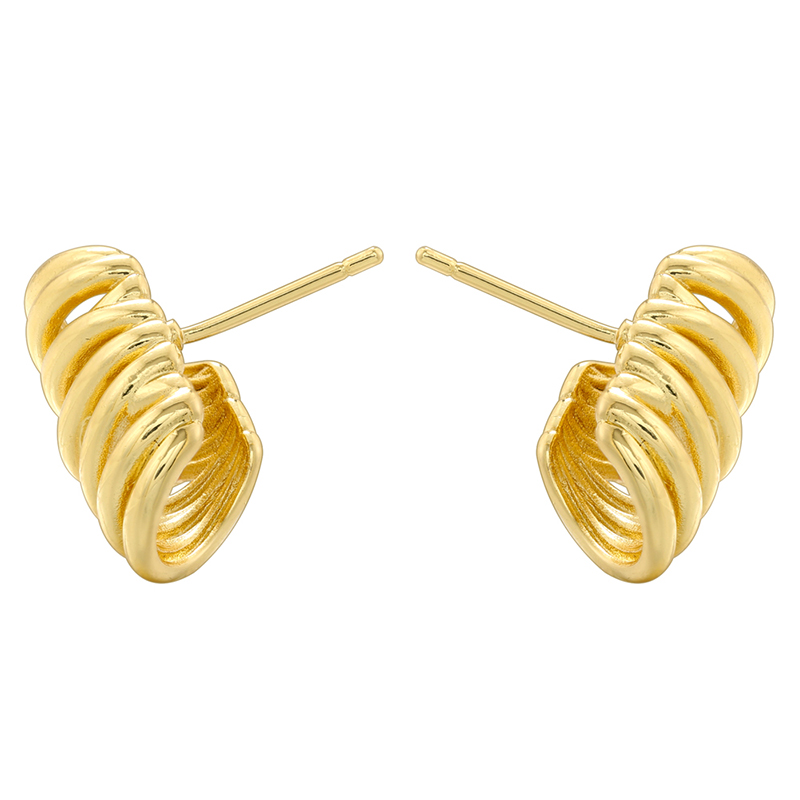 1 Par Casual Estilo Simple Geométrico Cobre Chapados en oro de 18k Pendientes display picture 4