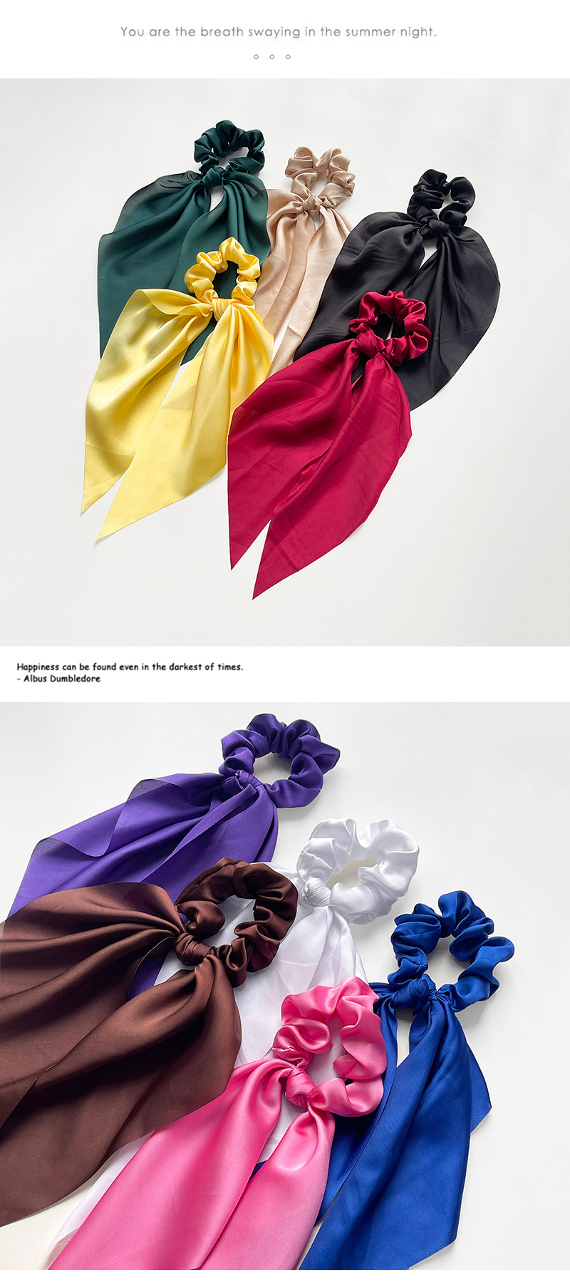Women's Elegant Simple Style Solid Color Cloth Hair Tie display picture 2