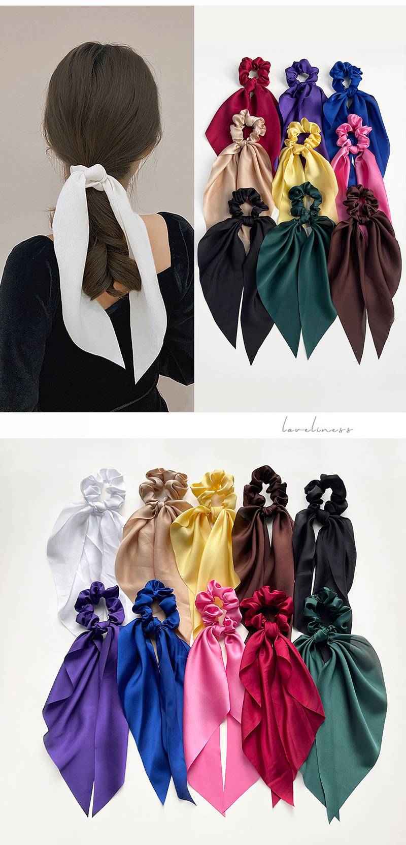 Women's Elegant Simple Style Solid Color Cloth Hair Tie display picture 1
