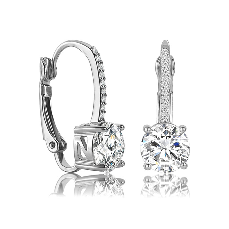 1 Paire Élégant Glamour Ovale Le Cuivre Zircon Plaqué Or K Plaqué Or Rose Or Blanc Plaqué Boucles D'oreilles Cerceau display picture 2