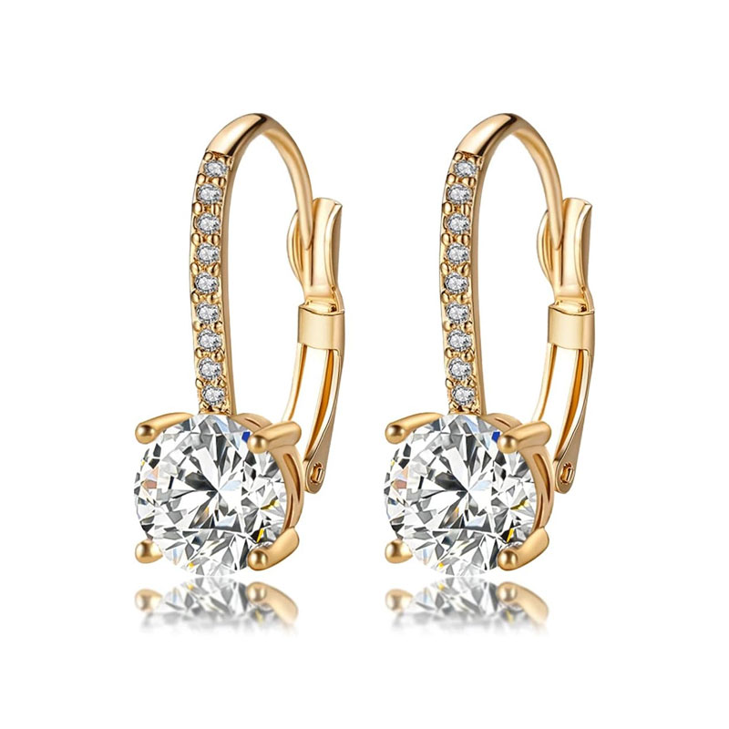 1 Pair Elegant Glam Oval Copper Zircon K Gold Plated Rose Gold Plated White Gold Plated Hoop Earrings display picture 10