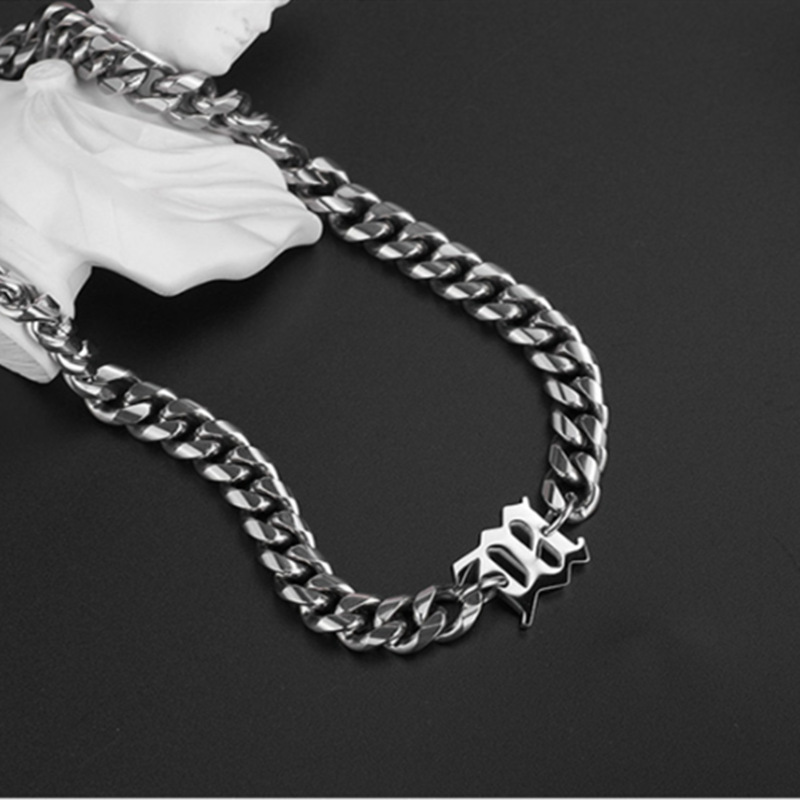 Titanium Steel Silver Plated Casual Hip-Hop Sports Letter Polishing Necklace display picture 5