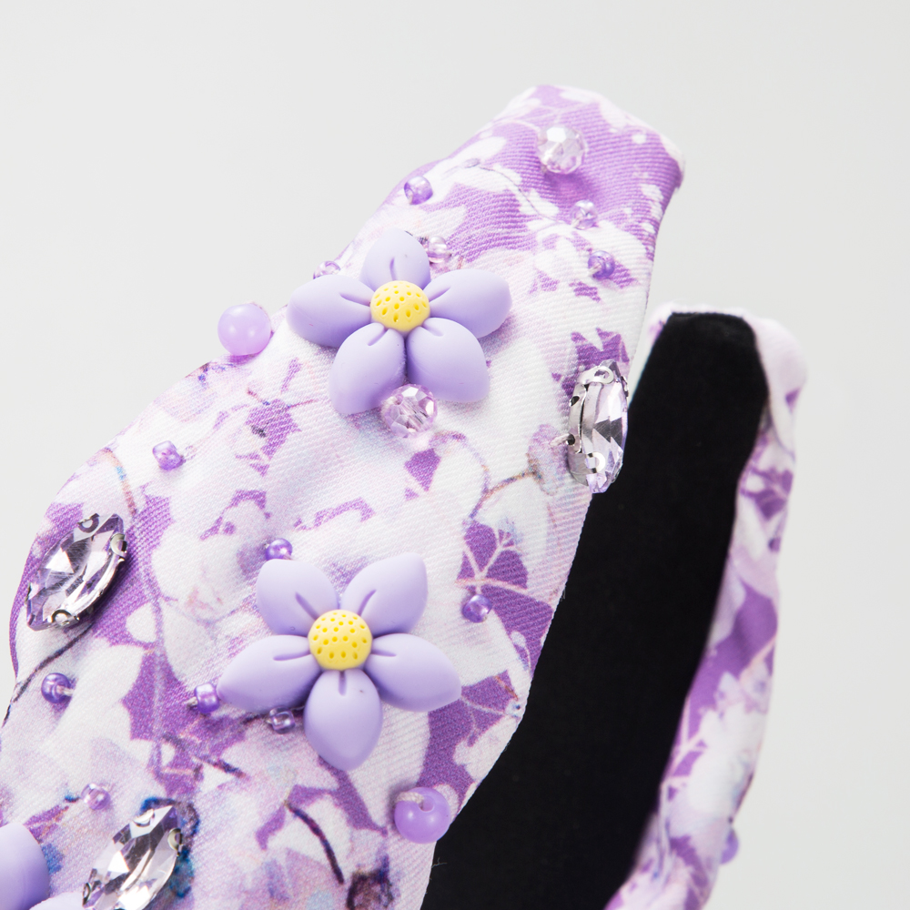 Women's Cute Sweet Flower Petal Imitation Pearl Cloth Inlay Rhinestones Pearl Hair Band display picture 5