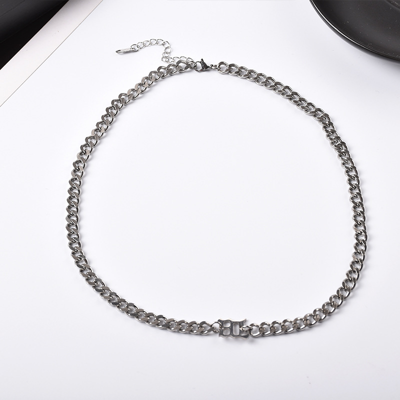 Titanium Steel Silver Plated Casual Hip-Hop Sports Letter Polishing Necklace display picture 7