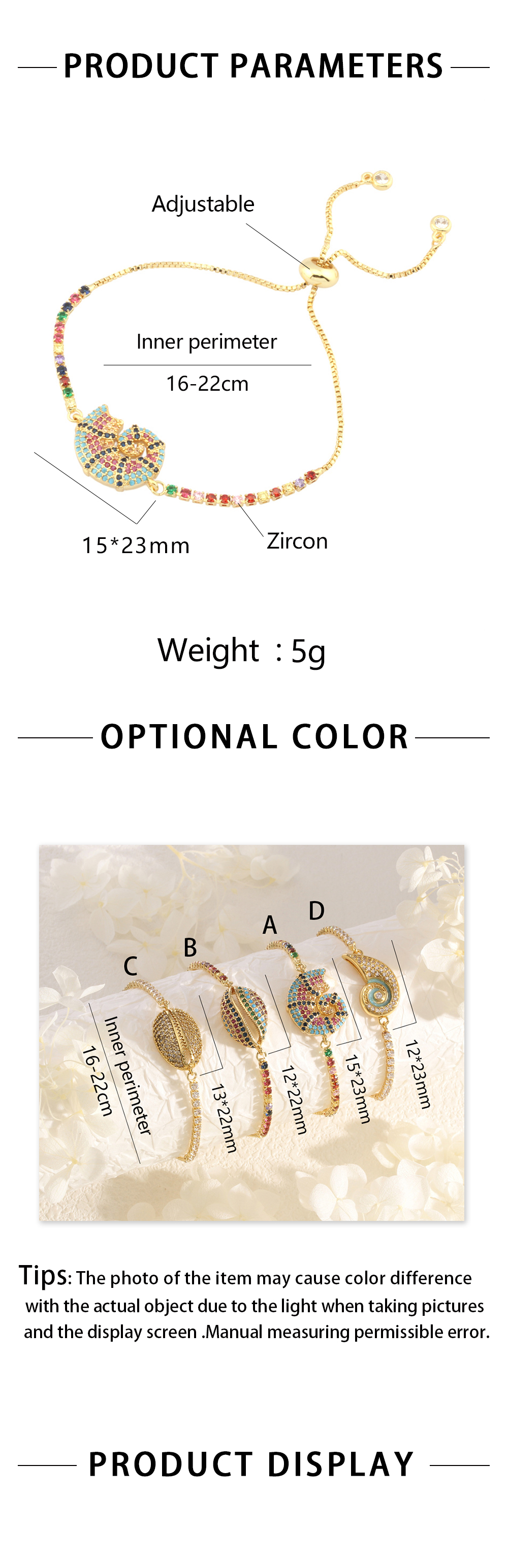 Copper 18K Gold Plated IG Style Vacation Commute Conch Shell Inlay Zircon Bracelets display picture 1
