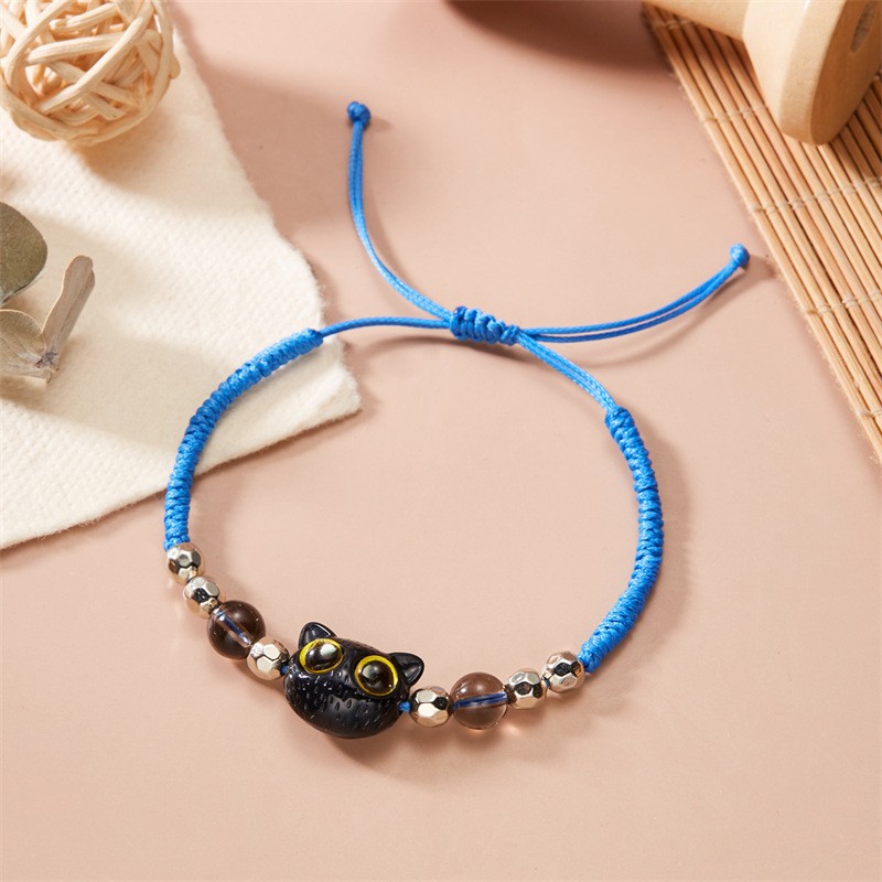 Cute Cat Resin Rope Unisex Bracelets display picture 4