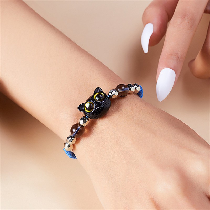Cute Cat Resin Rope Unisex Bracelets display picture 5