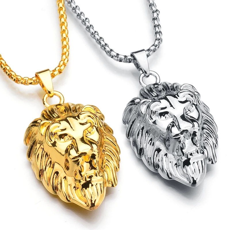 Casual Hip-Hop Vintage Style Lion Stainless Steel Titanium Steel Polishing Unisex Pendant Necklace display picture 7