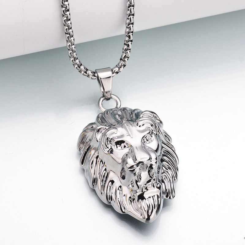 Casual Hip-Hop Vintage Style Lion Stainless Steel Titanium Steel Polishing Unisex Pendant Necklace display picture 6