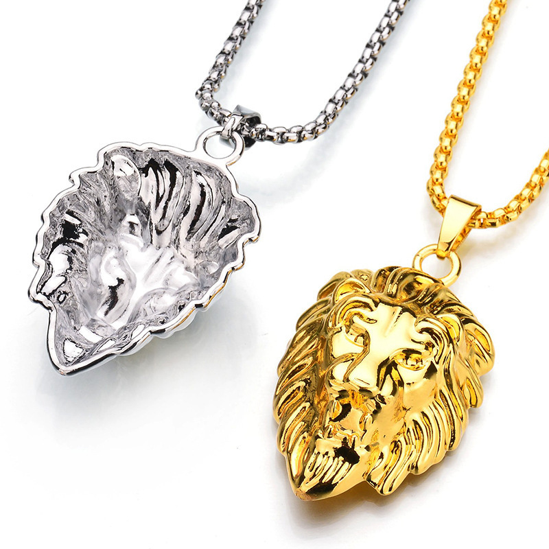 Casual Hip-Hop Vintage Style Lion Stainless Steel Titanium Steel Polishing Unisex Pendant Necklace display picture 8