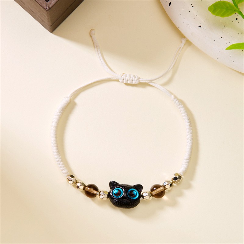 Cute Cat Resin Rope Unisex Bracelets display picture 8