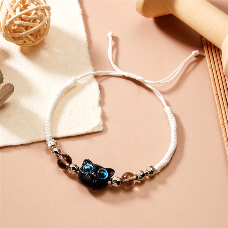 Cute Cat Resin Rope Unisex Bracelets display picture 9