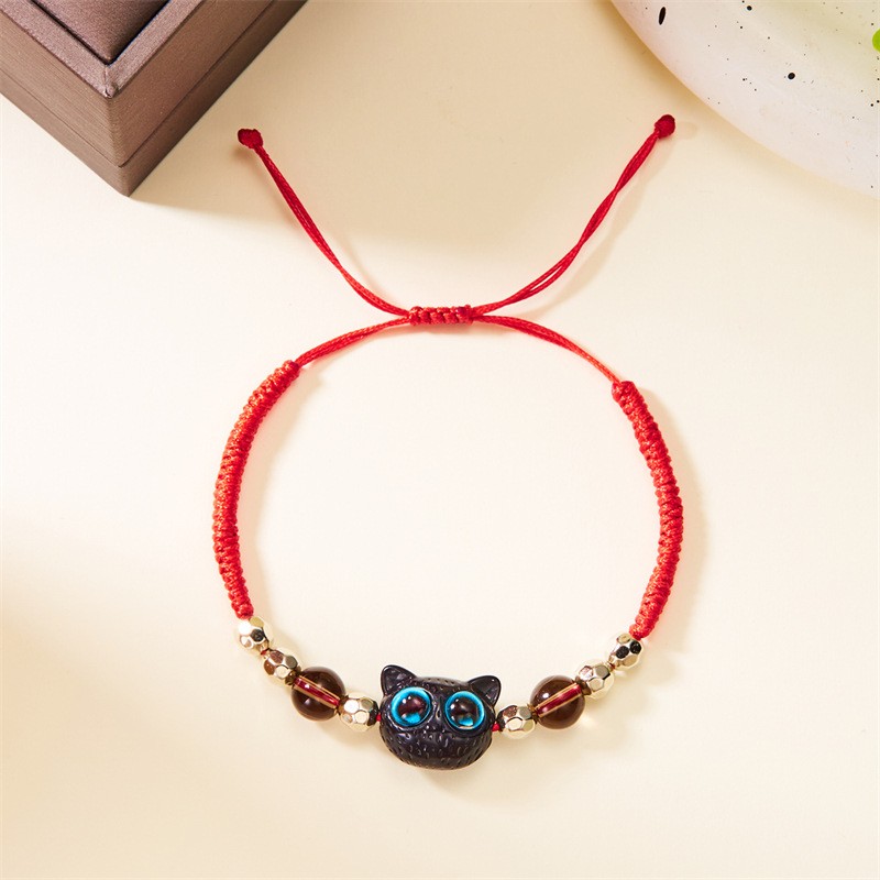 Cute Cat Resin Rope Unisex Bracelets display picture 12