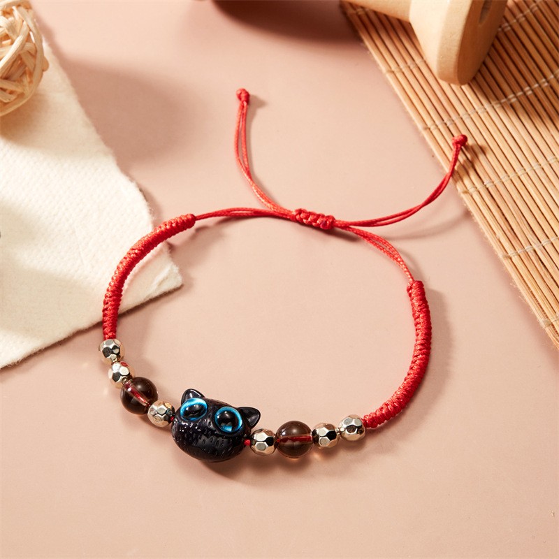 Cute Cat Resin Rope Unisex Bracelets display picture 13
