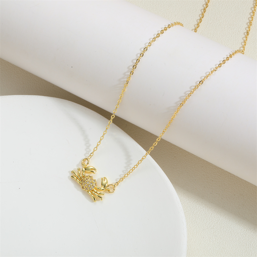 Le Cuivre Plaqué Or 14K Style Vintage Style Simple Commuer Humain Animal Lune Incruster Zircon Collier display picture 3