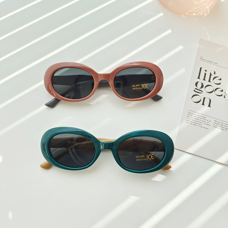 Casual Cute Vacation Solid Color Pc Resin Oval Frame Full Frame Women's Sunglasses display picture 5