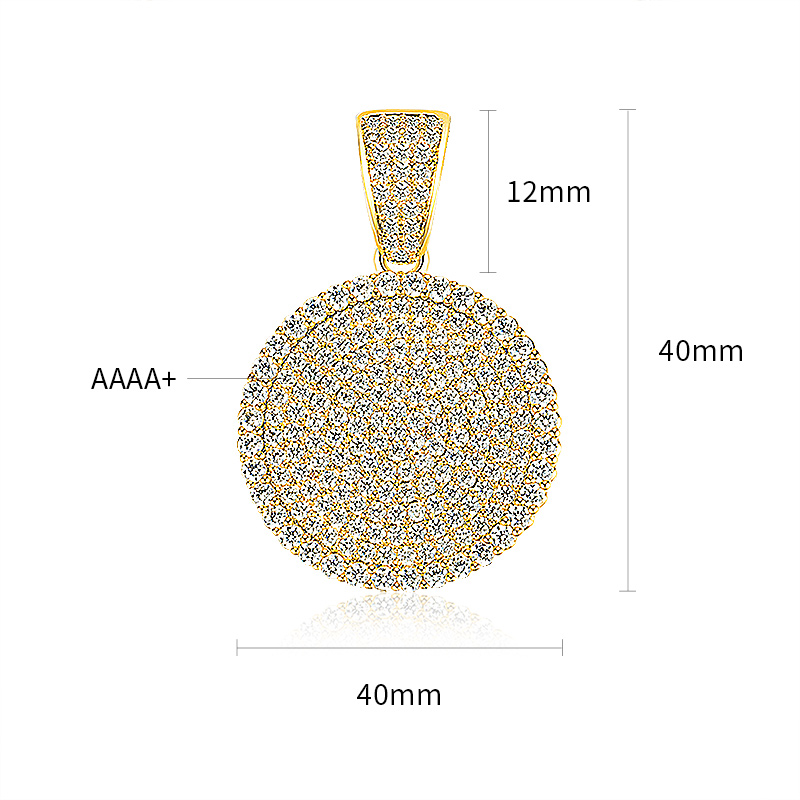 Wholesale Casual Hip-Hop Sports Round 304 Stainless Steel Inlay 18K Gold Plated Zircon Pendant Necklace display picture 2