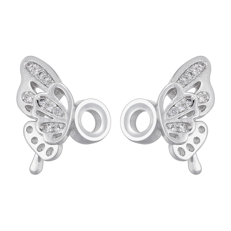 1 Pair 11.5 * Mm Hole 2~2.9mm Brass Zircon 18K Gold Plated Butterfly Polished Spacer Bars display picture 3