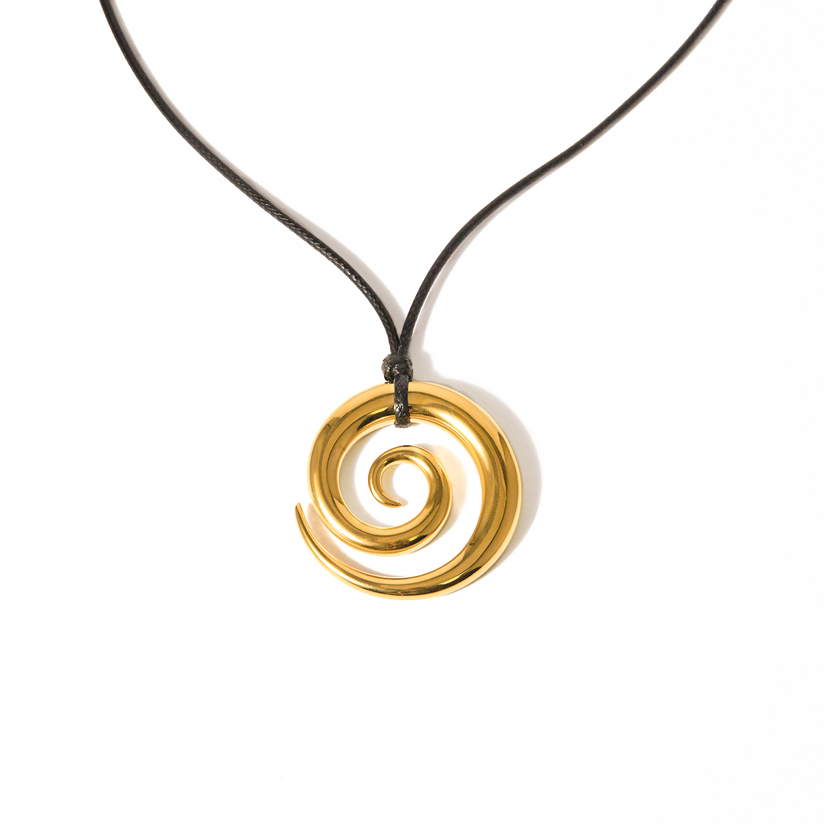 IG Style Simple Style Spiral Stainless Steel Wax Rope 18K Gold Plated Women's Pendant Necklace display picture 6