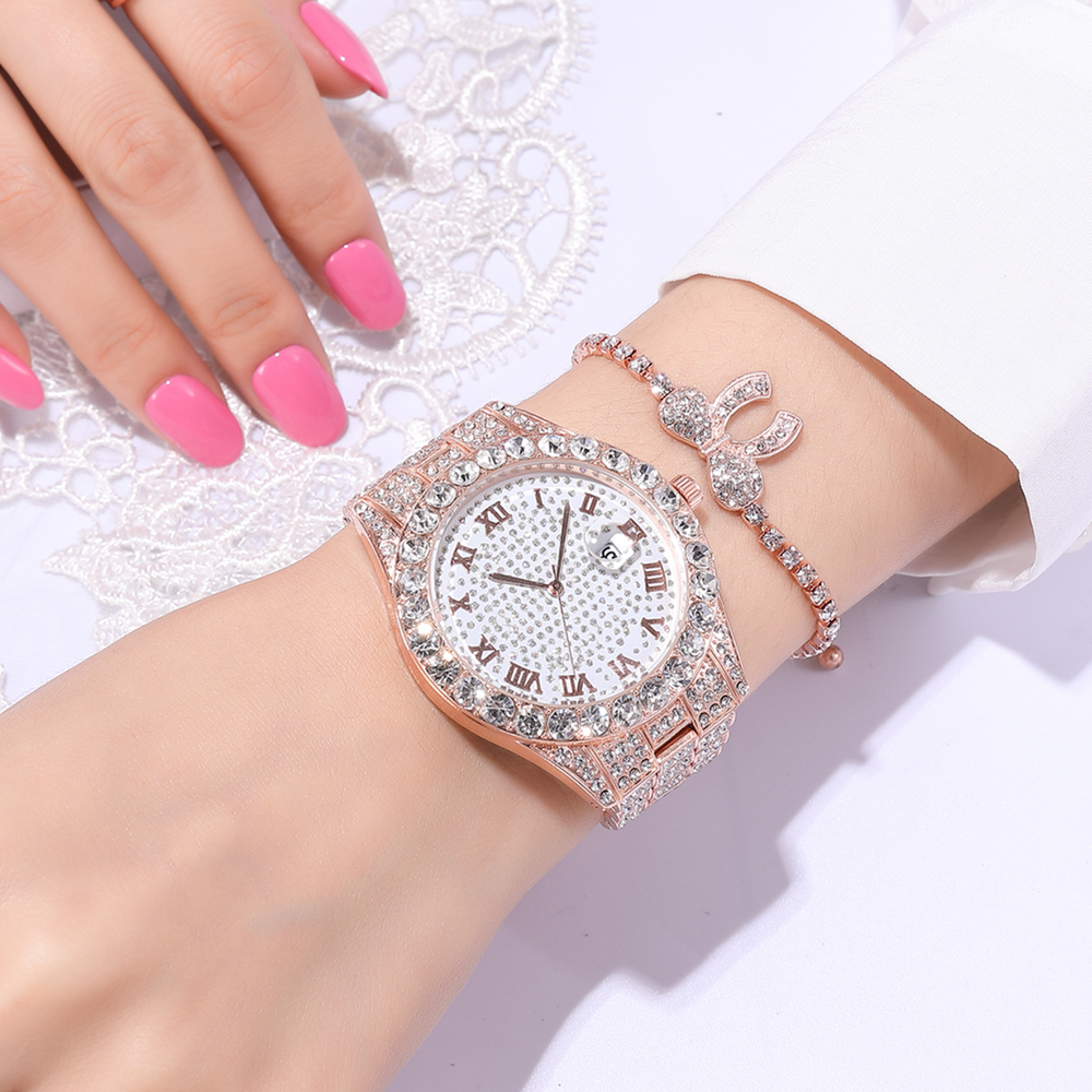 Simple Style Shiny Solid Color Double Side Snaps Quartz Women's Watches display picture 2