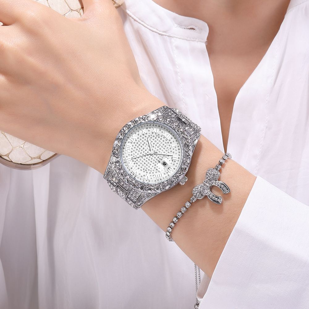 Simple Style Shiny Solid Color Double Side Snaps Quartz Women's Watches display picture 3