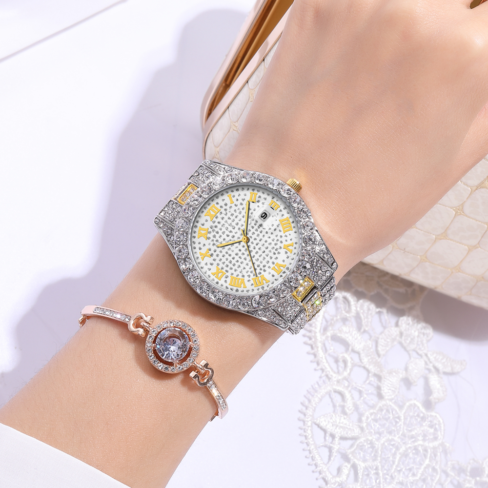 Simple Style Shiny Solid Color Double Side Snaps Quartz Women's Watches display picture 4
