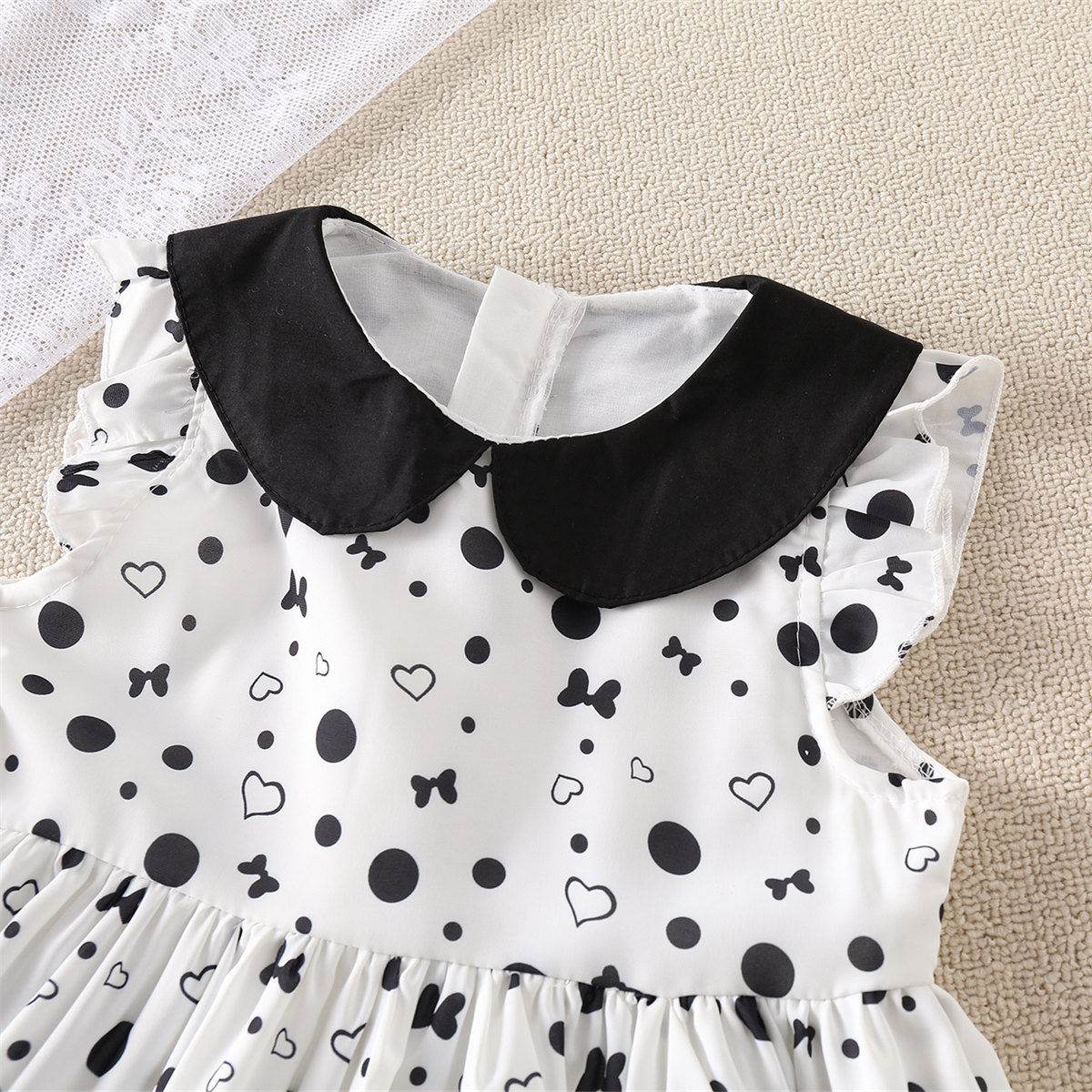 Cute Bow Knot Bowknot Cotton And Linen Blend Girls Dresses display picture 2