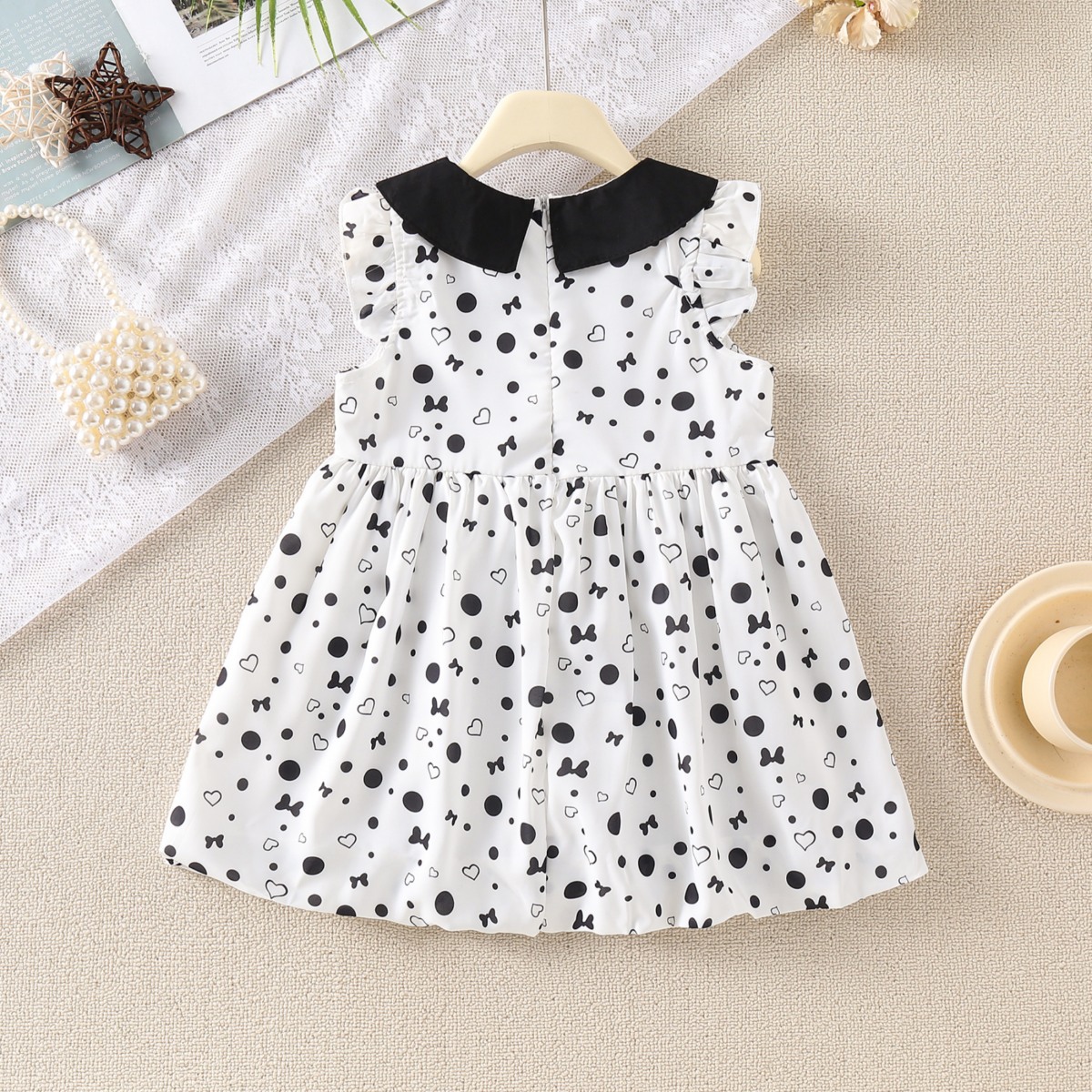 Cute Bow Knot Bowknot Cotton And Linen Blend Girls Dresses display picture 7
