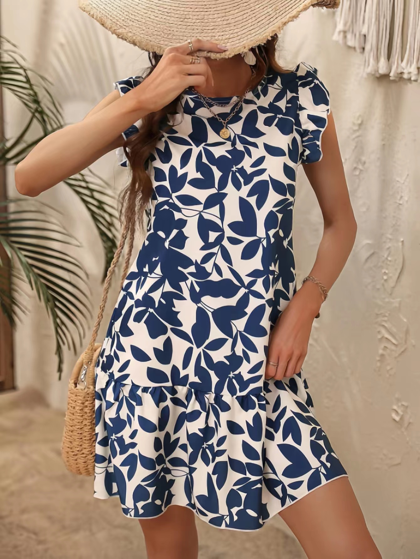 Women's Regular Dress Vacation Round Neck Sleeveless Printing Knee-Length Daily Beach display picture 6