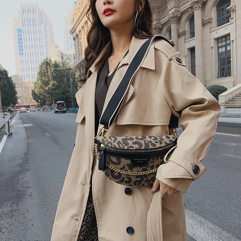 Women's Streetwear Geometric Leopard Canvas Waist Bags display picture 22
