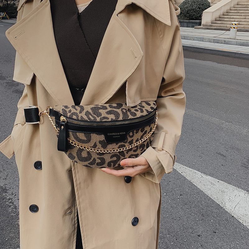 Women's Streetwear Geometric Leopard Canvas Waist Bags display picture 19