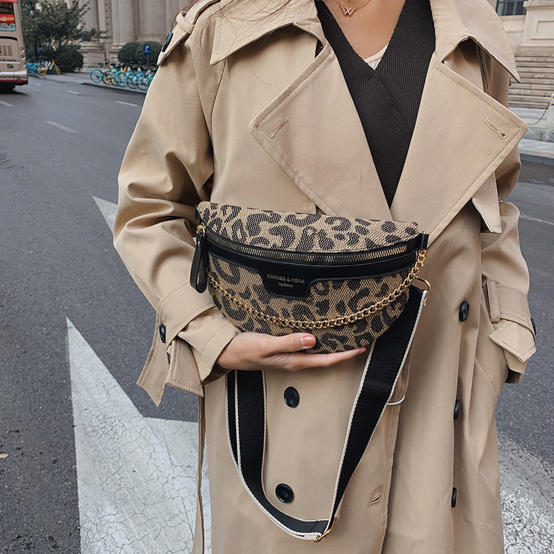 Women's Streetwear Geometric Leopard Canvas Waist Bags display picture 30