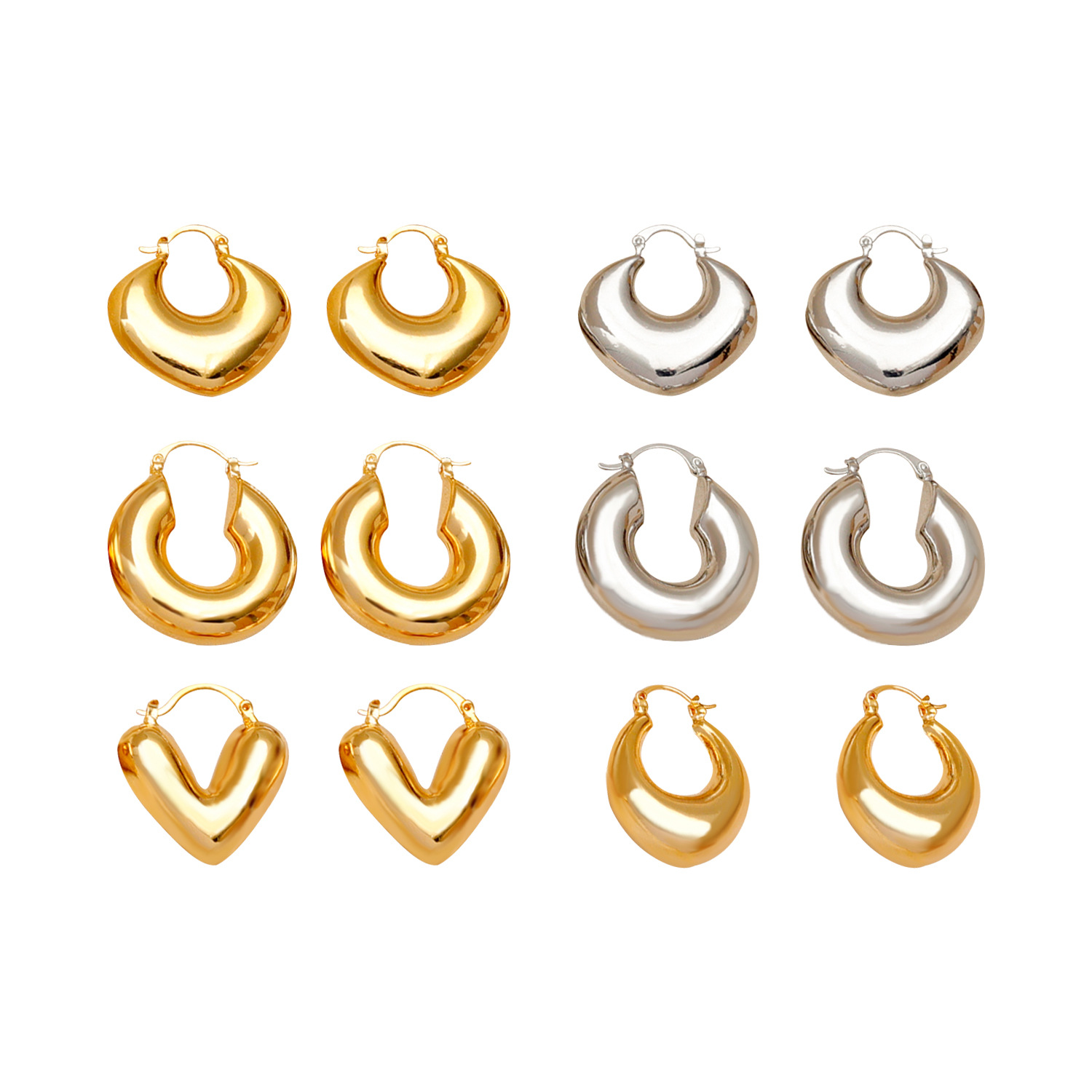 1 Pair Vintage Style Simple Style Solid Color Plating Copper 18K Gold Plated Ear Studs display picture 1