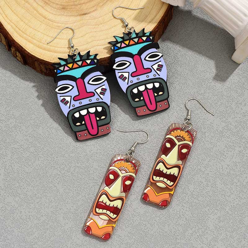 1 Pair Casual Cool Style Grimace Arylic Drop Earrings display picture 1
