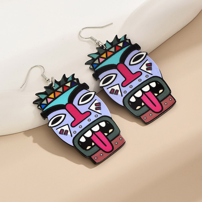 1 Pair Casual Cool Style Grimace Arylic Drop Earrings display picture 6