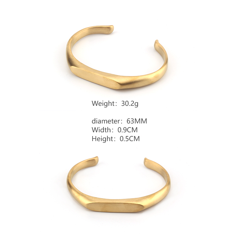 Casual Simple Style Geometric 304 Stainless Steel 18K Gold Plated Bangle In Bulk display picture 5