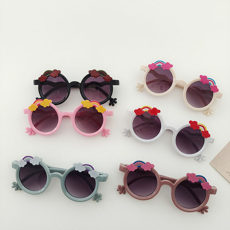 Casual Cute Rainbow Pc Resin Round Frame Full Frame Kids Sunglasses display picture 1