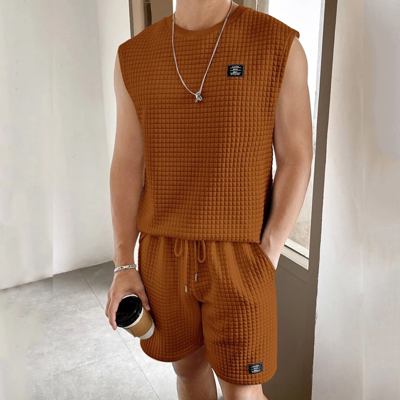 Men's Solid Color Shorts Sets Men's Clothing display picture 4