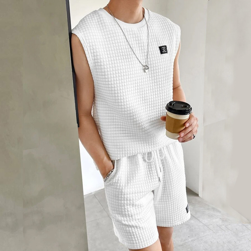 Men's Solid Color Shorts Sets Men's Clothing display picture 3