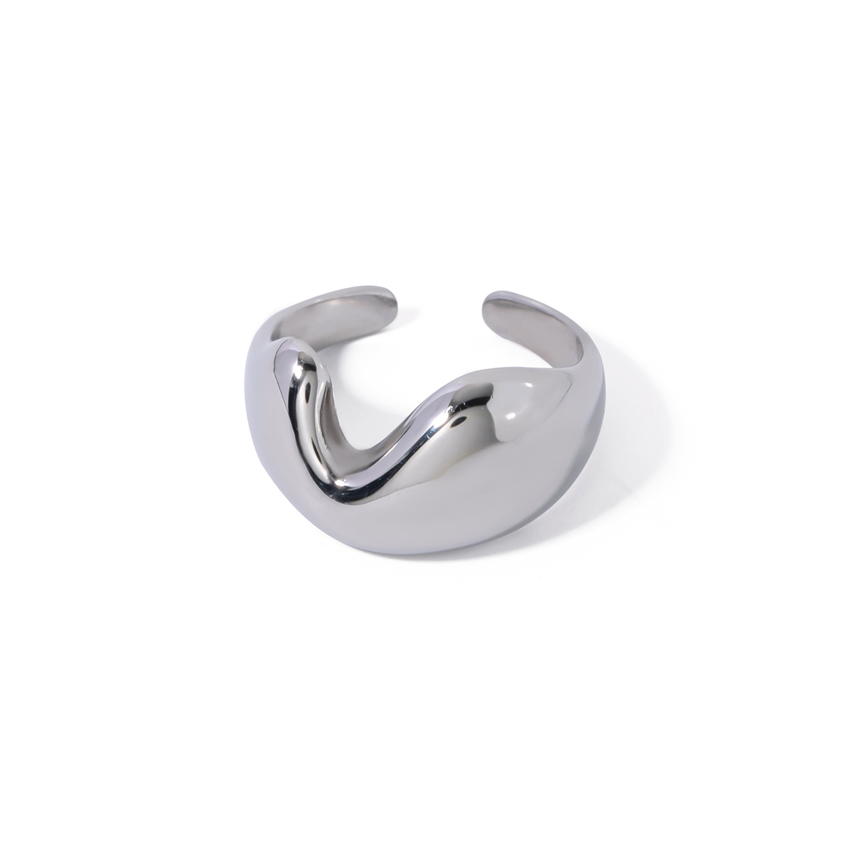 316 Stainless Steel  IG Style Geometric Open Rings display picture 1