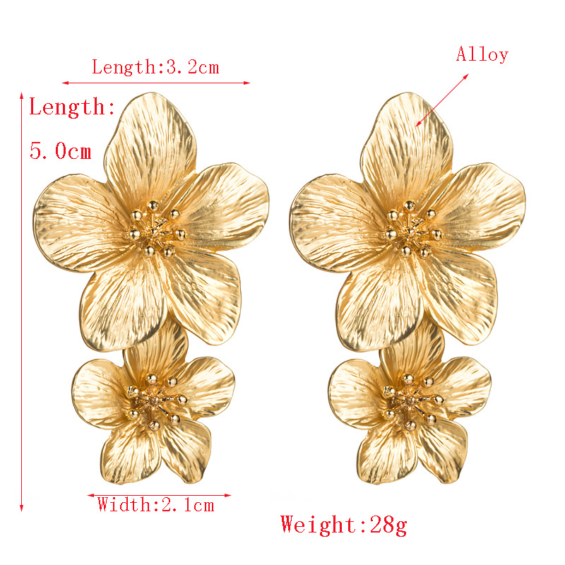 Fashion Flower Stoving Varnish Alloy Drop Earrings display picture 1
