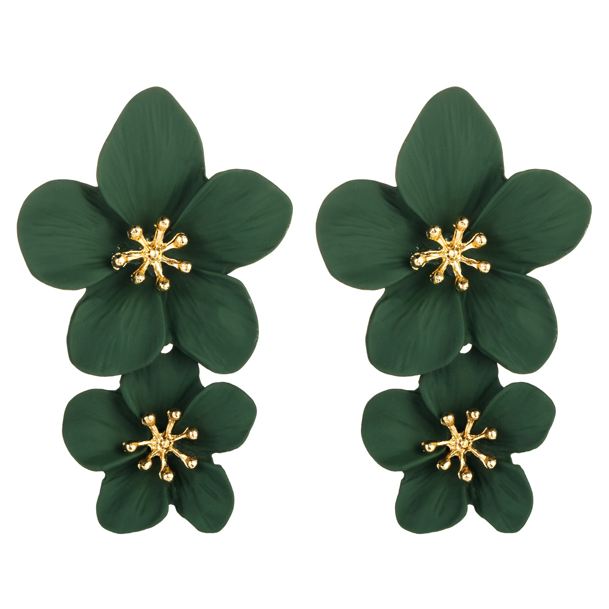 Fashion Flower Stoving Varnish Alloy Drop Earrings display picture 3