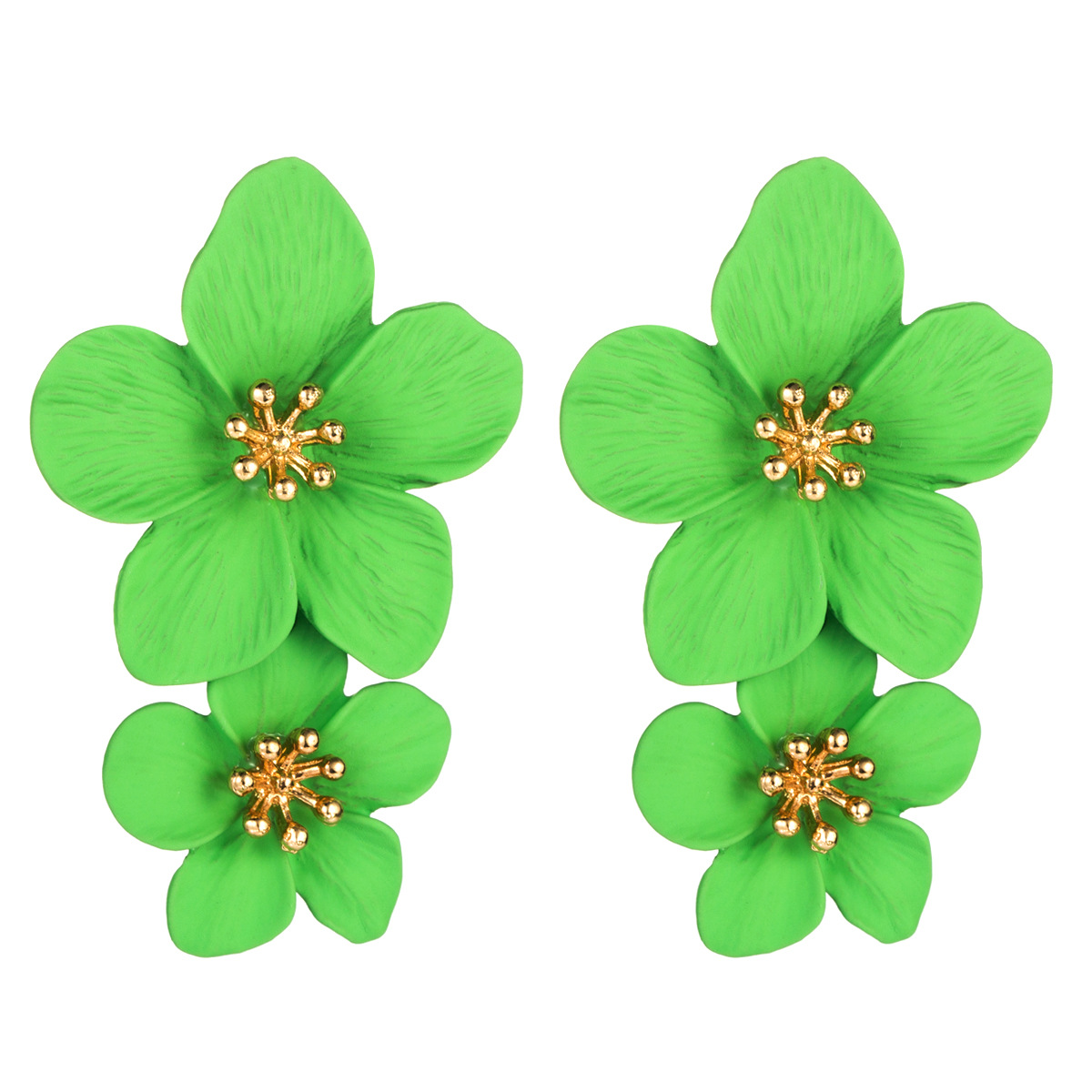 Fashion Flower Stoving Varnish Alloy Drop Earrings display picture 4
