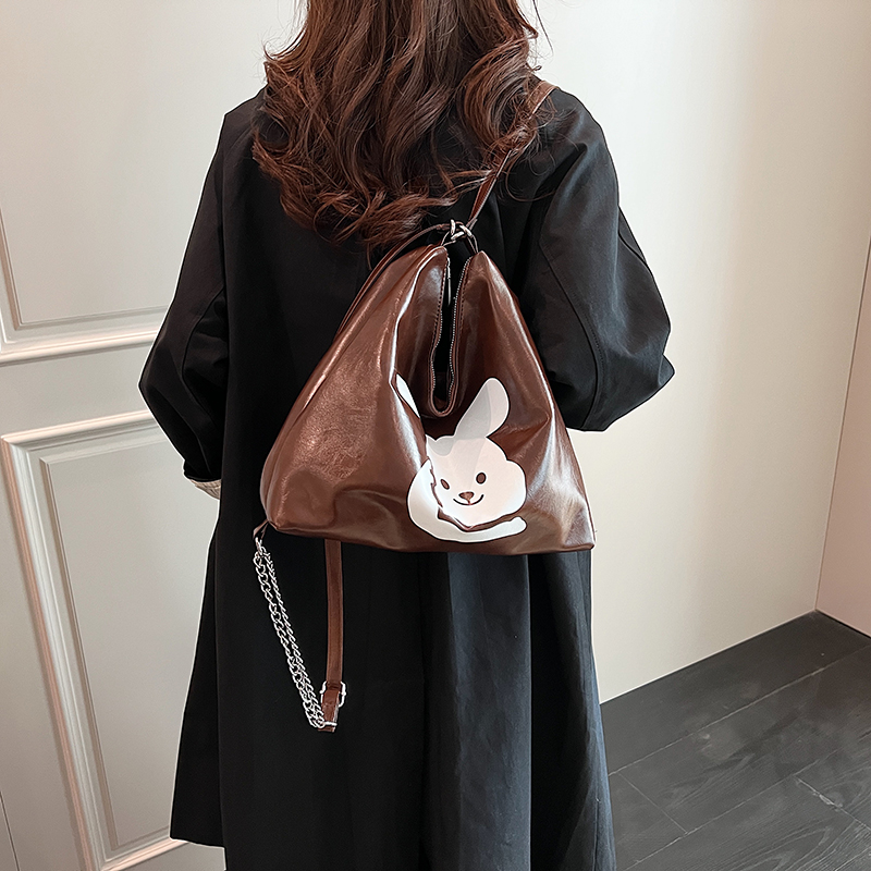 Women's Pu Leather Rabbit Classic Style Square Zipper Tote Bag display picture 12