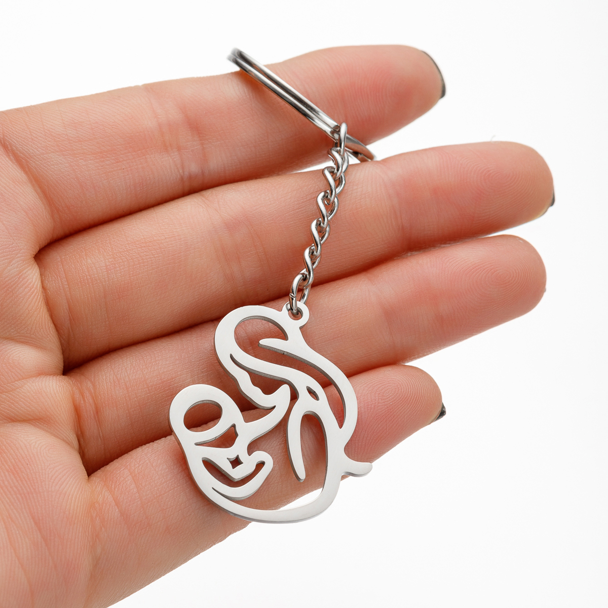 MAMA Human Stainless Steel Mother'S Day Bag Pendant Keychain display picture 6