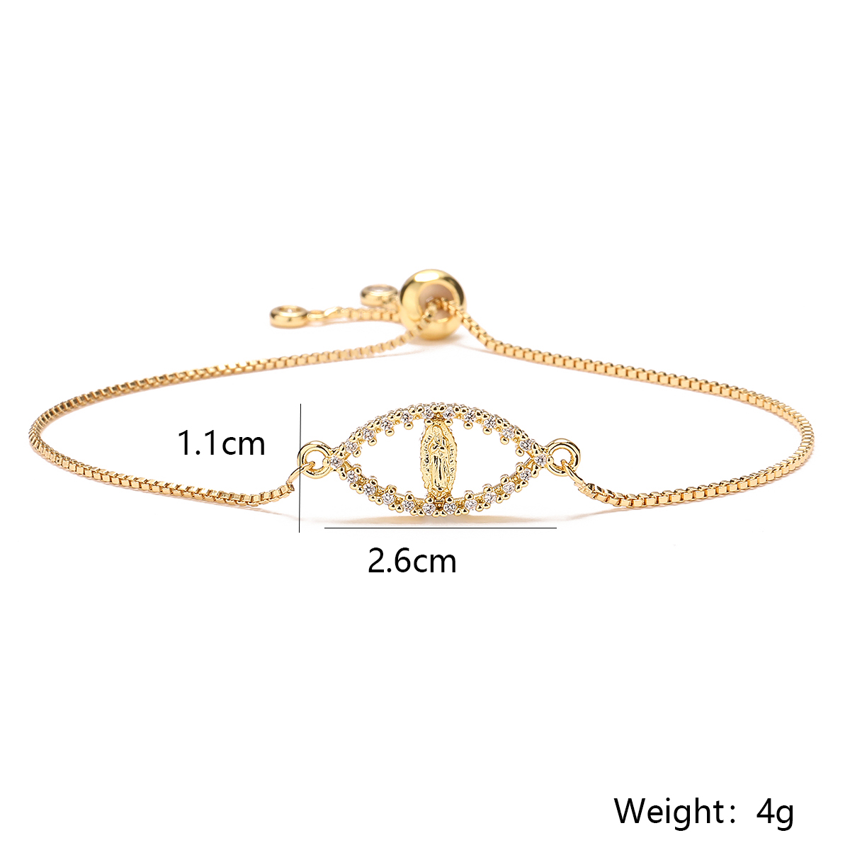 Copper 18K Gold Plated Simple Style Commute Human Inlay Zircon Bracelets display picture 1