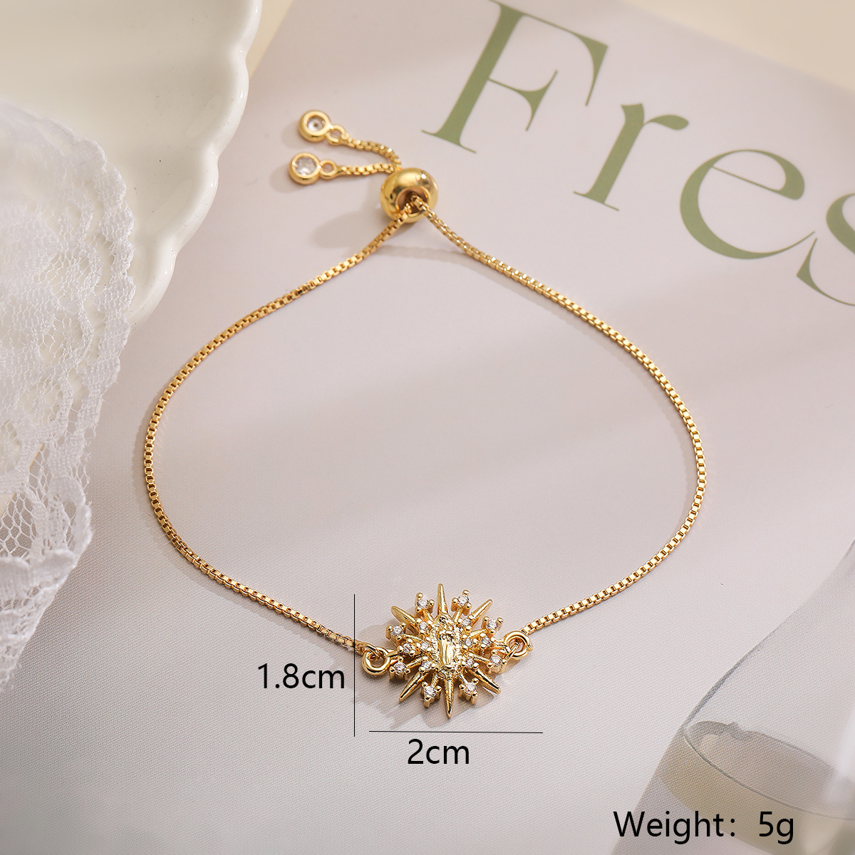 Copper 18K Gold Plated Simple Style Commute Human Inlay Zircon Bracelets display picture 2