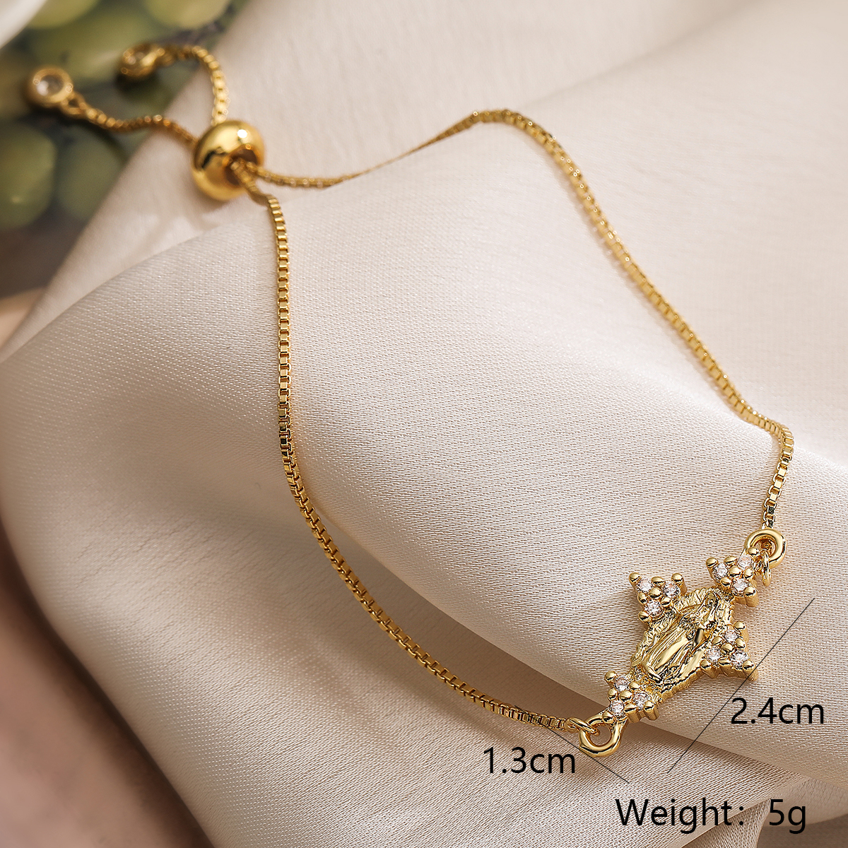Copper 18K Gold Plated Simple Style Commute Human Inlay Zircon Bracelets display picture 3